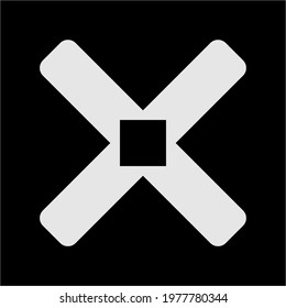 Plain letter X in black background