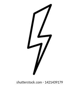 Plain lightning icon. Outline plain lightning vector icon for web design isolated on white background