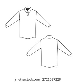 Imagen de Vector de camiseta de cuello de manga larga lisa