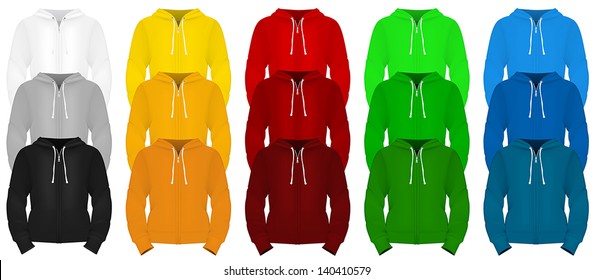 Plain long sleeve hooded sweatshirt template.