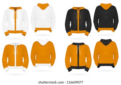 Plain long sleeve hoodie template