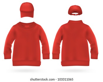 Plain long sleeve shirt with baseball hats for kids.