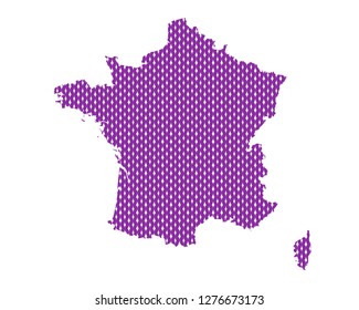 Plain map of France 