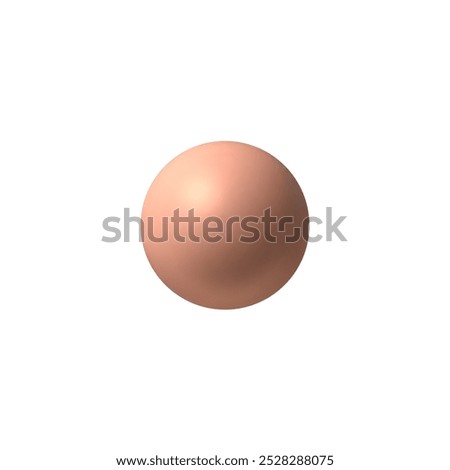 Plain matte Brown Pastel Skin Color 3D Sphere icon. Ball shape isolated on white background. Plastic Bubble. Simple Orb form. Vector 3D illustration.