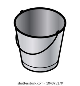A plain metal bucket.
