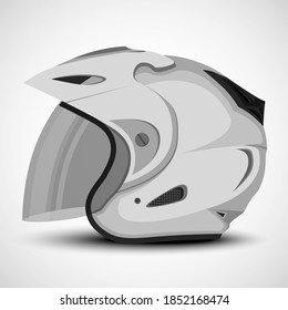 Plain motorcycle helmet vector on a white background, mockup design.