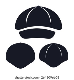 Plain Newsboy Cap Templates with 8 Panel Flat and Rounded Shapes