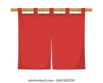 Plain noren vector illustration red