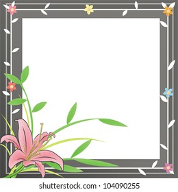 A plain notepad for everyone to use with a pink Lily and black flora frame.
