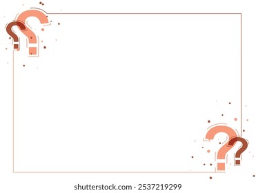 Plain off White color with bordered one line Question Mark icon on both corners. Template for background, banner, card, poster, custom text description, presentation backgrounds. Page template. EPS 10