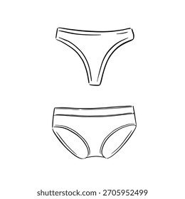 Pantalones lisos e ilustración de tanga.