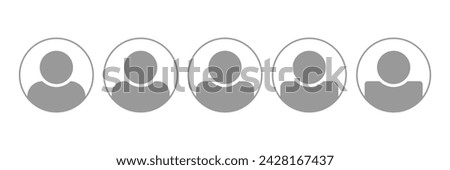 Plain pictogram user avatar headshot. Login profile button or log out unknown account admin icon. Register genderless line icon placeholder. Man or woman neutral gender.