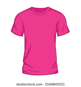 Plain Pink T shirt flat vector illustration clipart