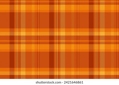 Plain plaid texture seamless, luxurious fabric vector pattern. Sale background textile tartan check in bright and orange colors.
