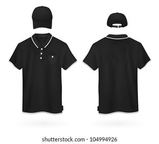 Plain polo shirt and a baseball cap template.