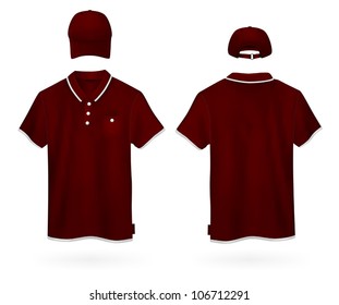 Plain polo shirt and a baseball cap template.