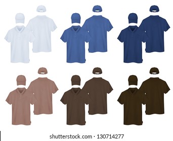 Plain polo shirt and a baseball cap template.