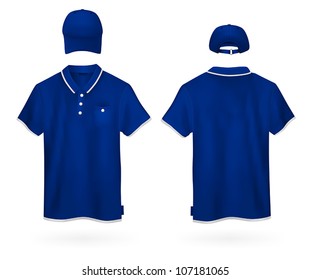 Plain polo shirt and a baseball hat template.