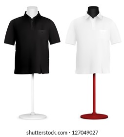 Plain polo shirt on mannequin torso template.