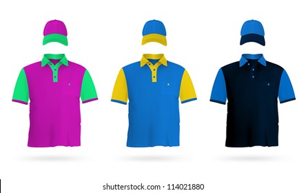 Plain polo t-shirt template.