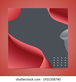 Plain post templates without text. Suitable for Social Media posts for Digital Marketing. Can add text and objects freely. Red and black background color with the liquid concept.