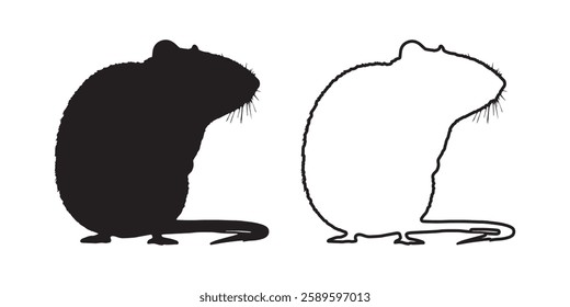 Plain Rat Vector - Isolated Rat Silhouette for Digital Art
