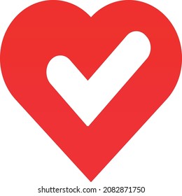 Plain Red Heart on White Background Vector Illustration 