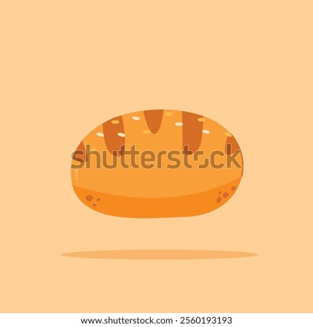 Plain roll toast. Homemade round wheat bread, for posters and web icons