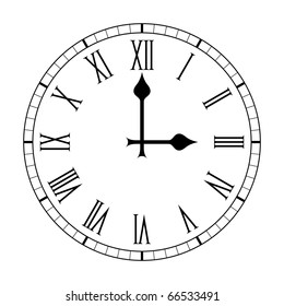 Plain Roman Numeral Clock Face