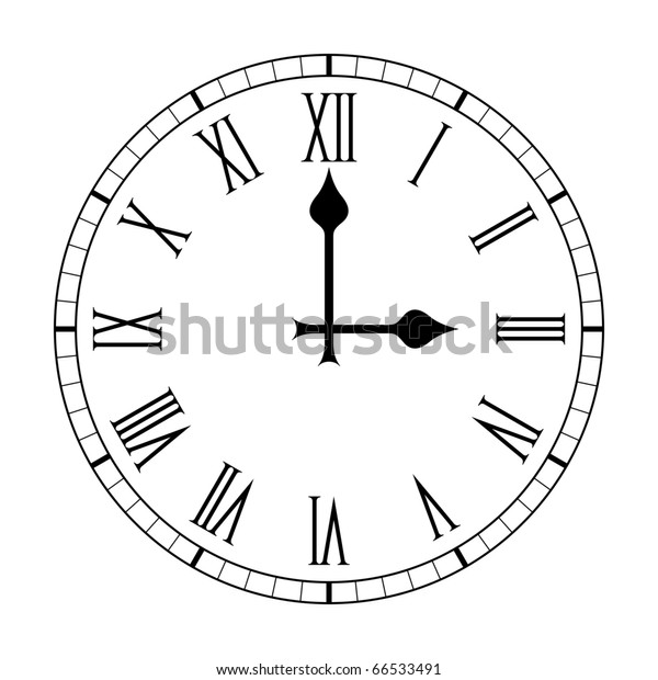 Plain Roman Numeral Clock Face Stock Vector (Royalty Free) 66533491