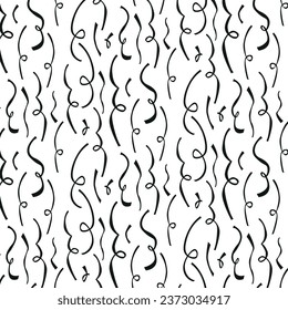 Serpentin simple sur fond transparent, impression pour fond d'écran et textiles, accessoires cadeaux. Sur fond transparent, style de ligne, gribouillage