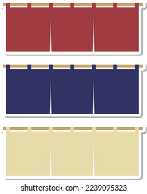 Plain set Horizontal set Horizontal noren set (sticker style)