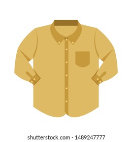plain shirt clothes brown pastel color isolated on white background, brown clothes pattern plain flat simple, clip art of clothing long sleeve shirt, illustrations plain color long sleeve shirt front