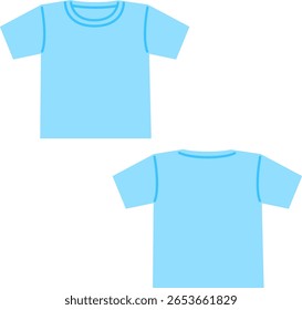 Plain short sleeve t-shirt front and back