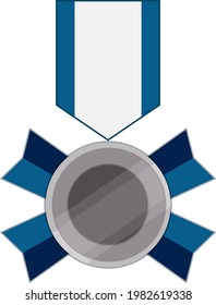 Plain silver laurel wreath medal icon