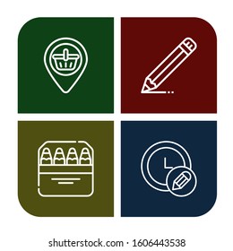 plain simple icons set. Contains such icons as Placeholder, Pencil, Pencils, can be used for web, mobile and logo