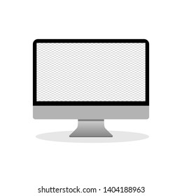 plain single desktop computer on white background vector