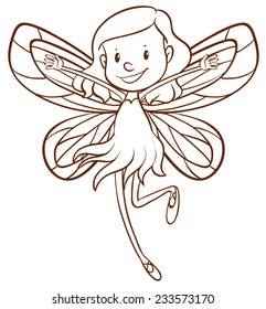 A plain sketch of a fairy on a white background 