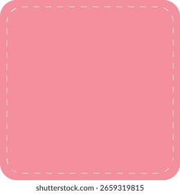 Plain soft pink square with dashed white outline, suitable for labels, UI badges, or children's decorative items.