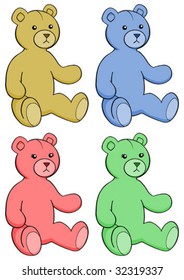 Plain Teddy Bears Color Selections Boy Stock Vector (Royalty Free ...