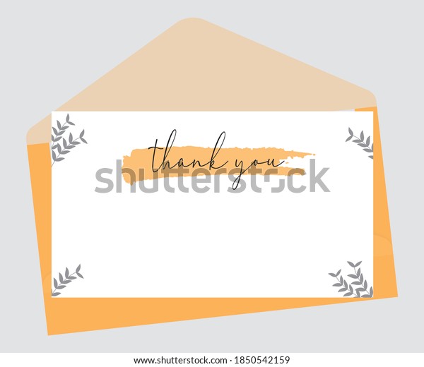 Plain Thank You Card Envelope Beautiful Stock Vector (Royalty Free ...