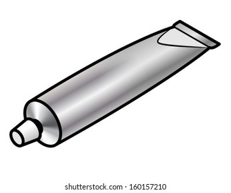 A plain toothpaste / cosmetic / medicinal cream foil tube. Ready for your design.
