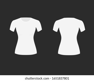 Plain Tshirt female white color illustration vector with grey background