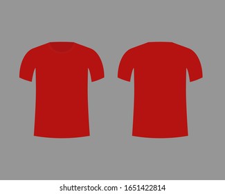 Plain Tshirt red color illustration vector with grey background