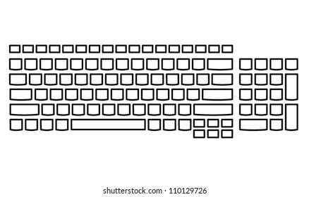 A plain unlabelled island-style keyboard - US layout.