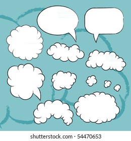 Plain vector bubbles set