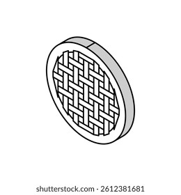 plain weave fabric material isometric icon vector. plain weave fabric material sign. isolated symbol illustration