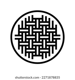 plain weave fabric material line icon vector. plain weave fabric material sign. isolated contour symbol black illustration
