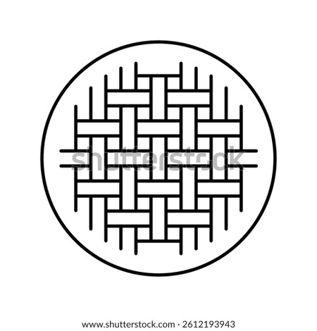 plain weave fabric material line icon vector. plain weave fabric material sign. isolated contour symbol black illustration