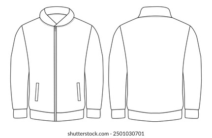 Plain white Bomber Jacket vector design	
